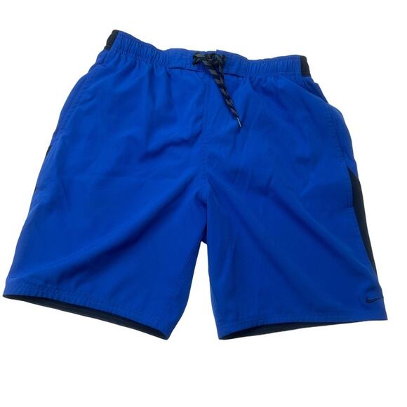 Nike Contend Repel Swim Shorts Trunks Blue Lined Board Short Men's Large Pockets - Picture 1 of 11